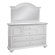 Cottage Traditions High Dresser with Landscape Mirror in Eggshell White Wood