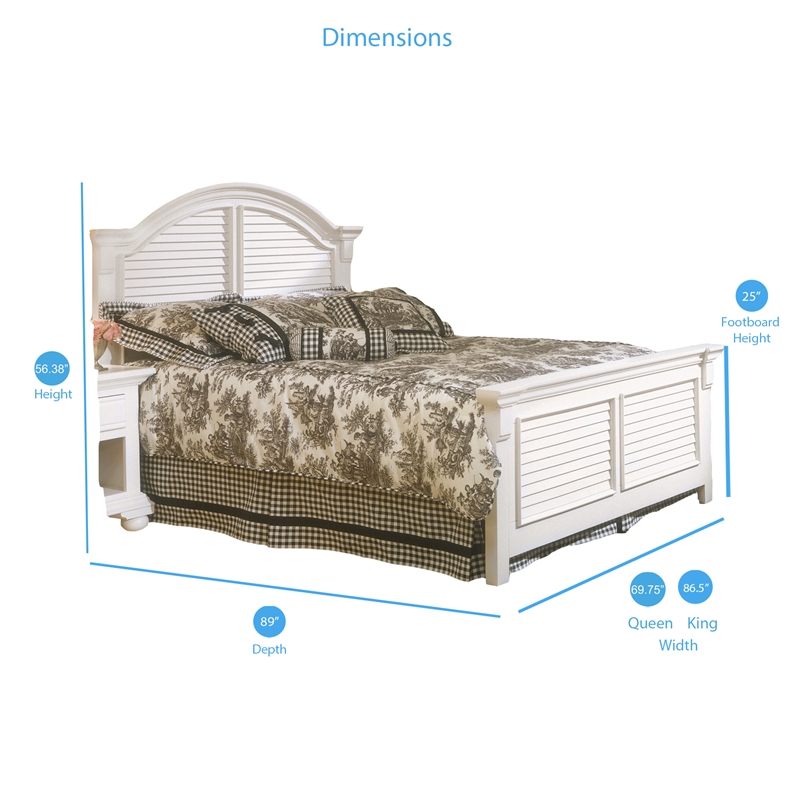 American Woodcrafters Cottage Traditions Eggshell White Wood King Panel Bed