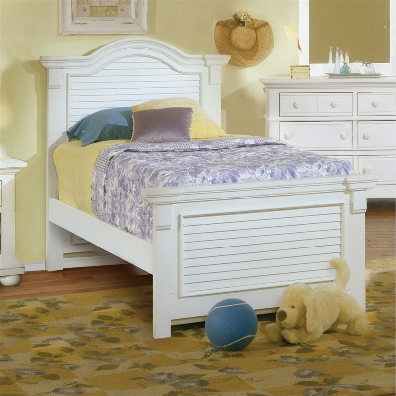 American Woodcrafters Cottage Traditions Eggshell White Wood Twin Panel Bed