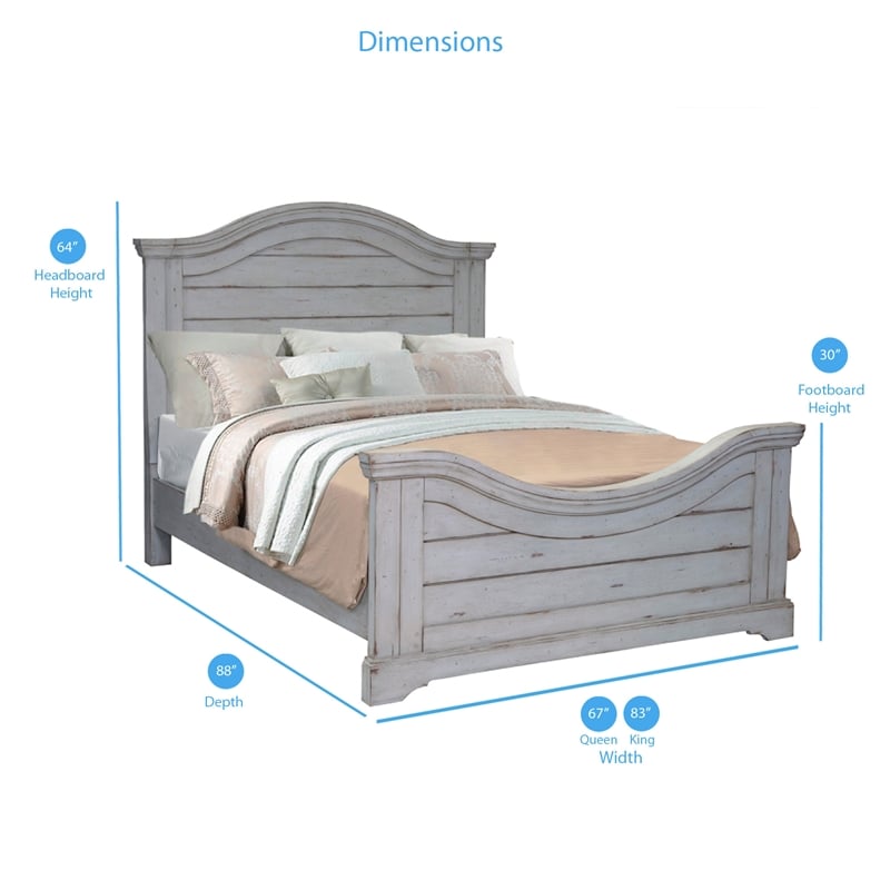 American Woodcrafters Stonebrook Antique Gray Wood Queen Panel Bed