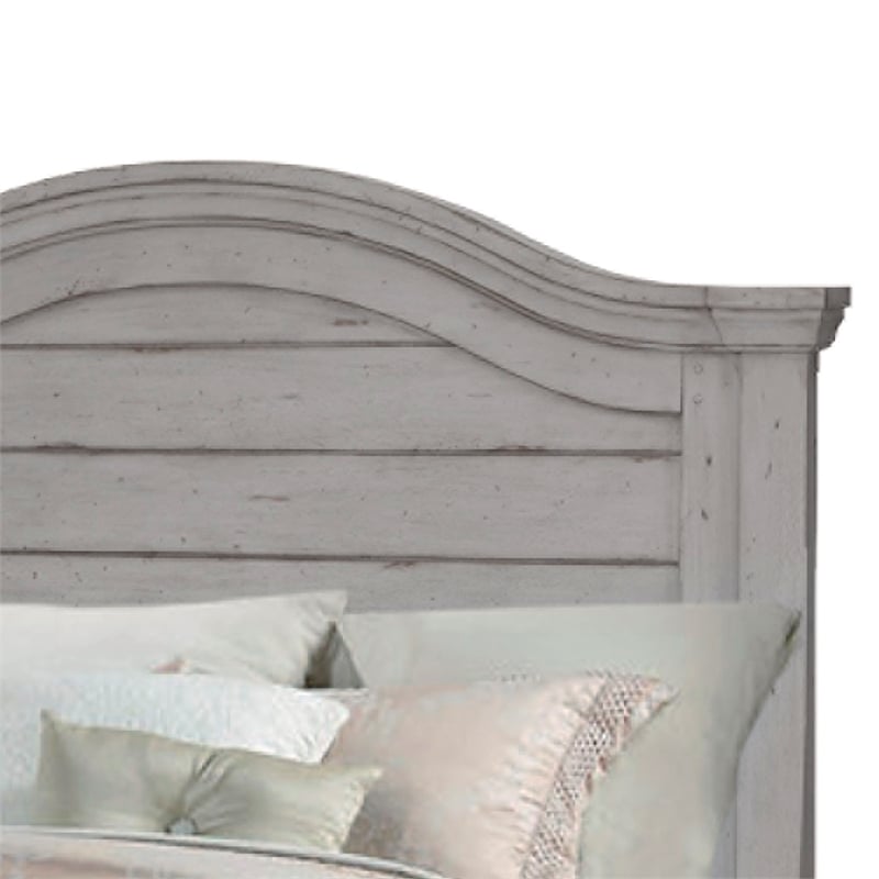 American Woodcrafters Stonebrook Antique Gray Wood Queen Panel Bed