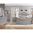 American Woodcrafters Stonebrook Antique Gray Wood King Panel Bed