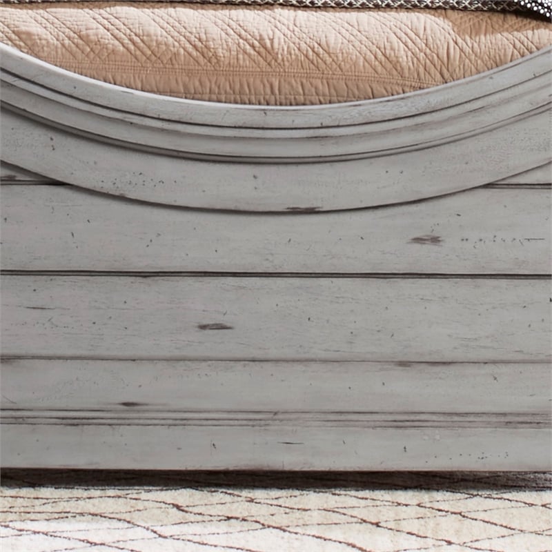 American Woodcrafters Stonebrook Antique Gray Wood King Panel Bed