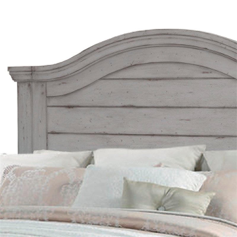 American Woodcrafters Stonebrook Antique Gray Wood King Panel Bed