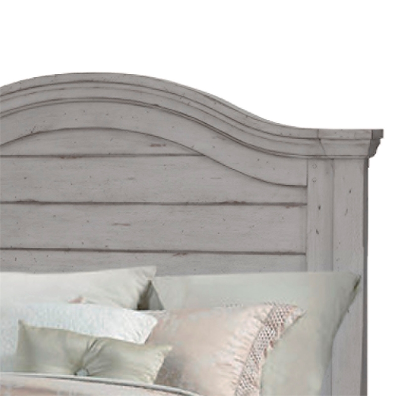 American Woodcrafters Stonebrook Antique Gray Wood King Panel Bed
