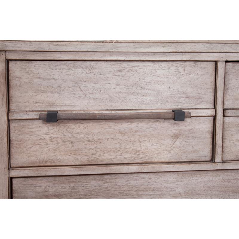 American Woodcrafters Aurora 7-Drawer White-washed Wood Dresser