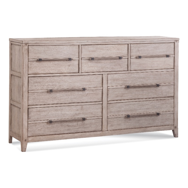American Woodcrafters Aurora 7-Drawer White-washed Wood Dresser