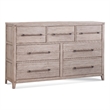 American Woodcrafters Aurora 7-Drawer White-washed Wood Dresser
