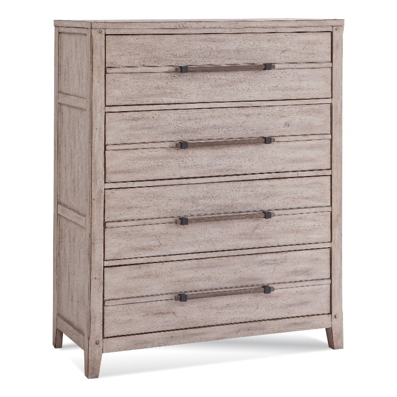 American Woodcrafters Aurora 4-Drawer White-washed Wood Chest