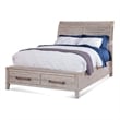 American Woodcrafters Aurora White-washed Wood Queen Sleigh Storage Bed