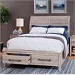 American Woodcrafters Aurora White-washed Wood Queen Sleigh Storage Bed