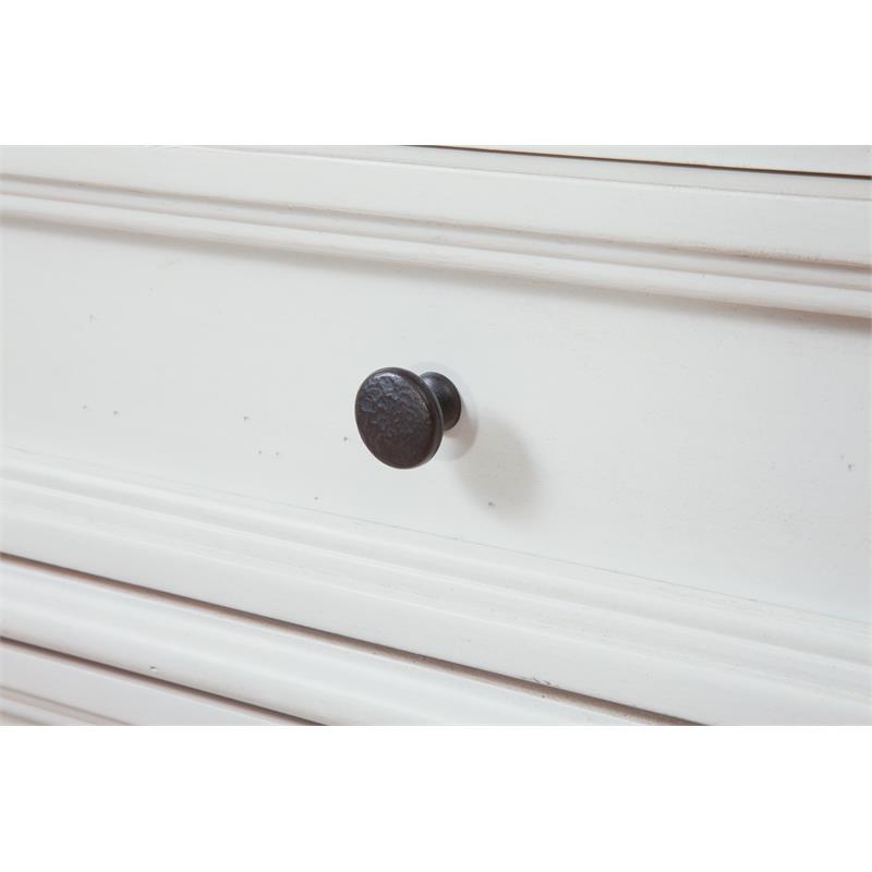 American Woodcrafters Stonebrook 5-Drawer Antique White Wood Chest