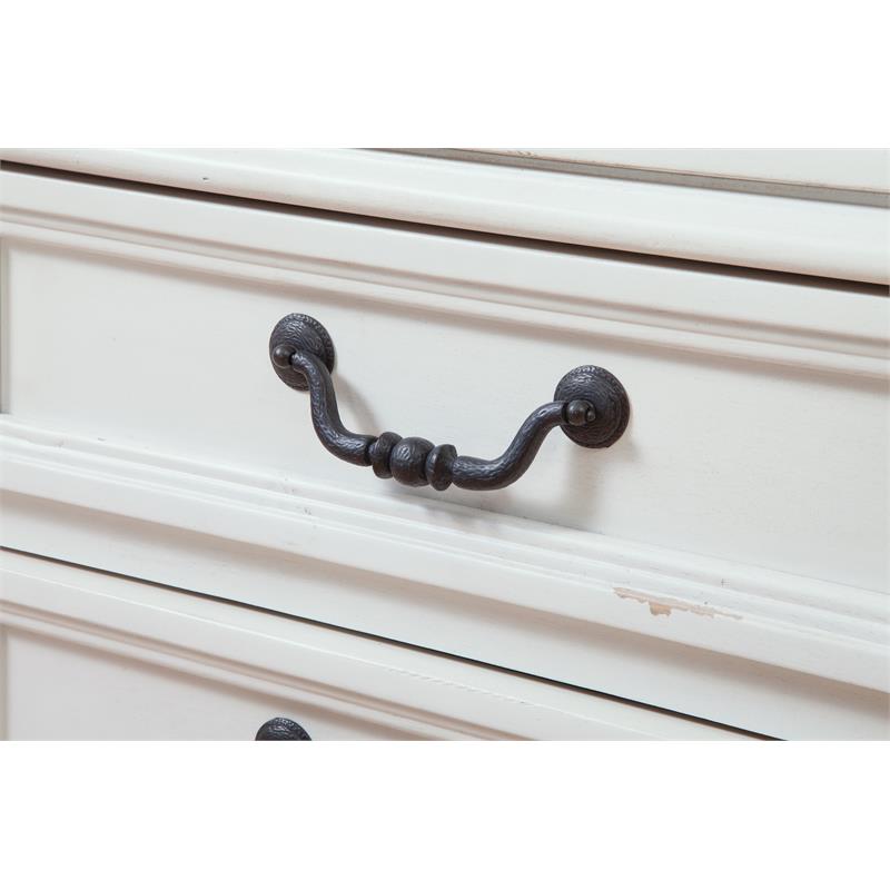 American Woodcrafters Stonebrook 5-Drawer Antique White Wood Chest