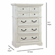 American Woodcrafters Stonebrook 5-Drawer Antique White Wood Chest