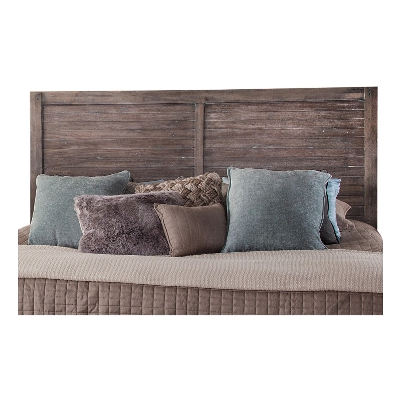 American Woodcrafters Aurora Weathered Gray Wood King Panel Headboard