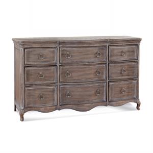 genoa antique gray 9-drawer triple dresser