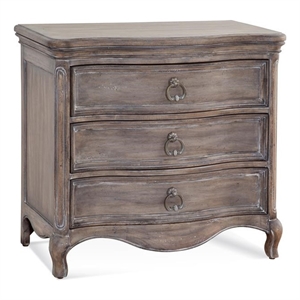 genoa antique gray wooden 3-drawer nightstand