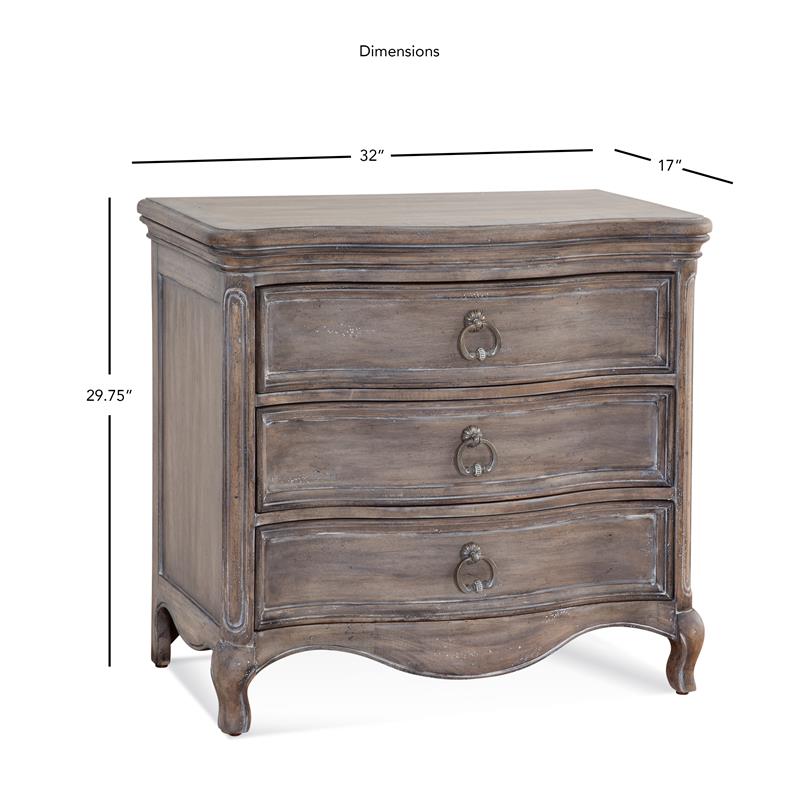 American Woodcrafters Genoa Antique Gray Wood 3-Drawer Nightstand