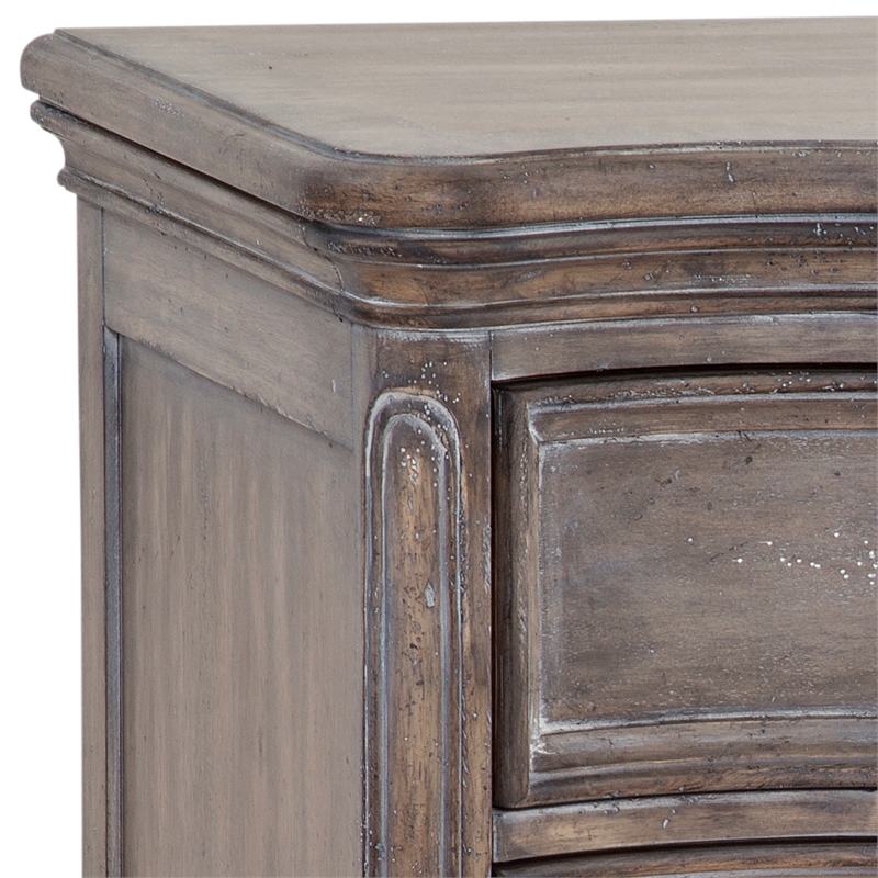American Woodcrafters Genoa Antique Gray Wood 3-Drawer Nightstand