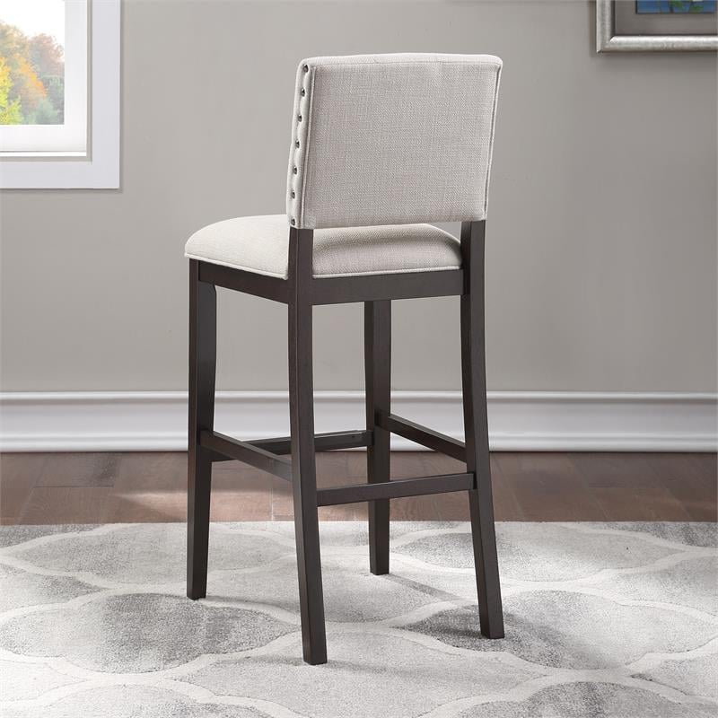 American Woodcrafters Lynwood Walnut Solid Wood Stationary 30-inch Barstool