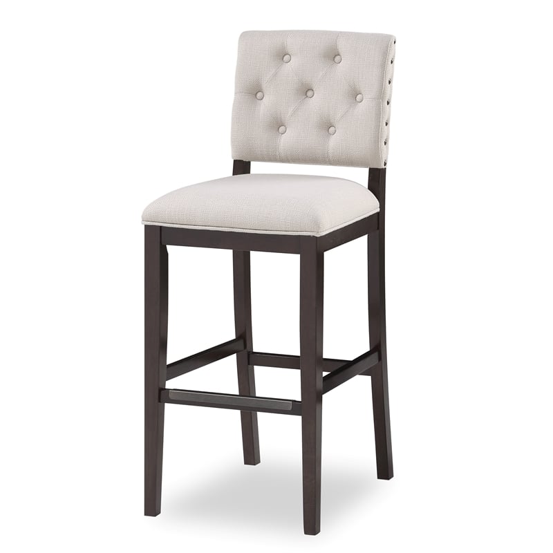 American Woodcrafters Lynwood Walnut Solid Wood Stationary 30-inch Barstool