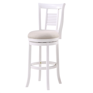 grove white solid wood swivel bar stool