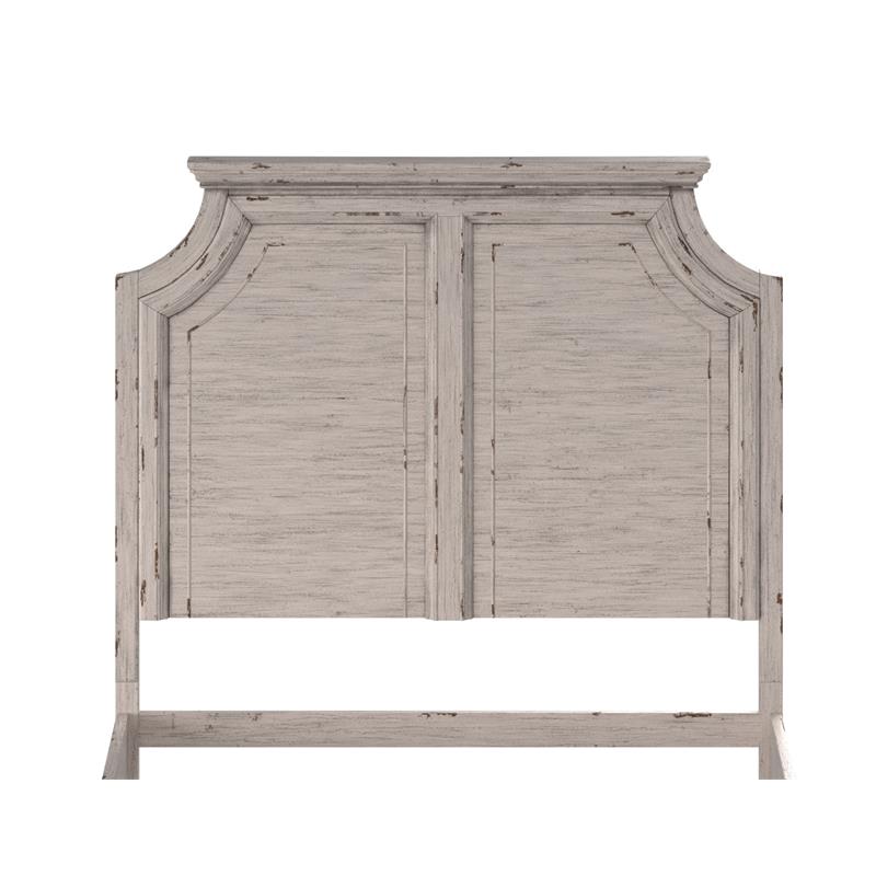 Providence Antique White Wood Queen Panel Headboard