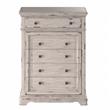 Providence Antique White Wood Five Drawer Chest