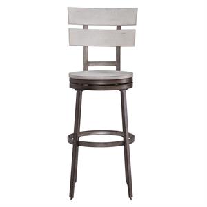 colson distressed white metal swivel bar stool