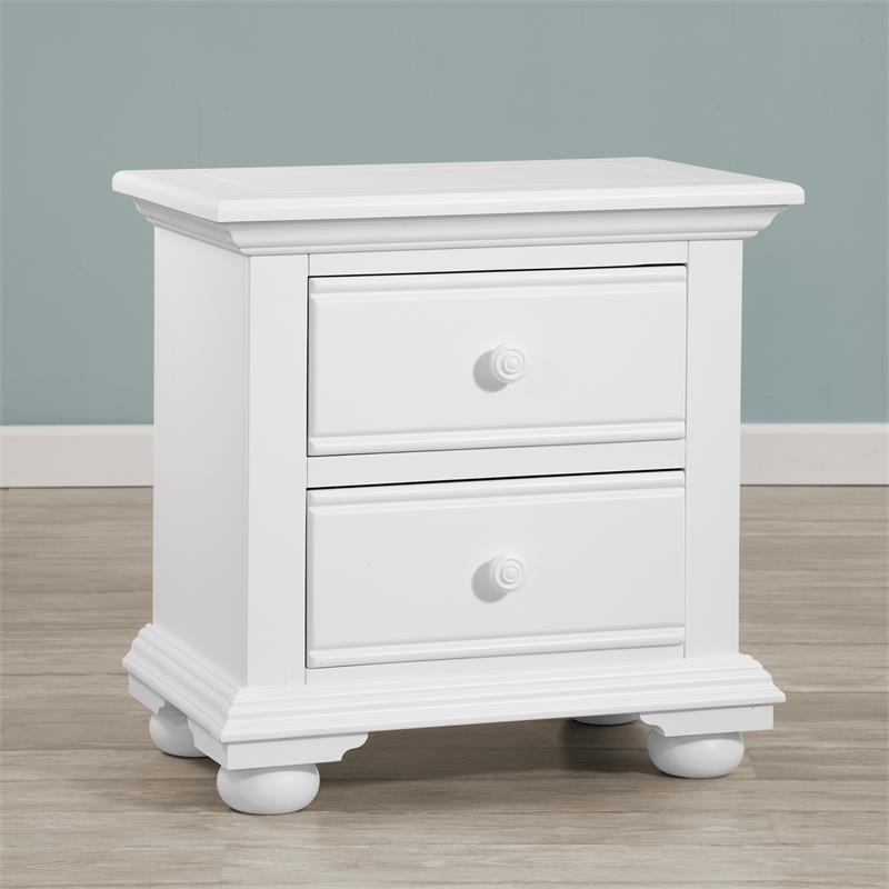 American Woodcrafters Cottage Traditions Eggshell White 2-Drawer Wood Nightstand