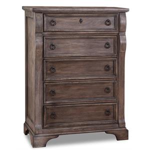 heirloom rustic brown charcoal 5-drawer chest