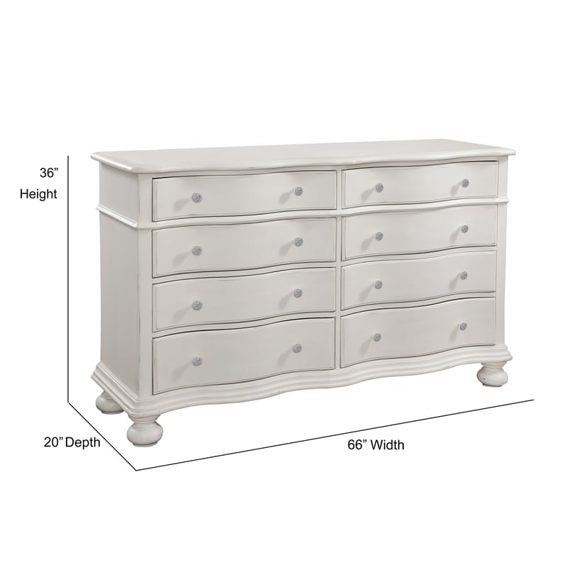 American Woodcrafters Rodanthe Dove White Wood 8-drawer Dresser