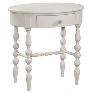 American Woodcrafters Rodanthe Dove White Wood Oval Accent Table
