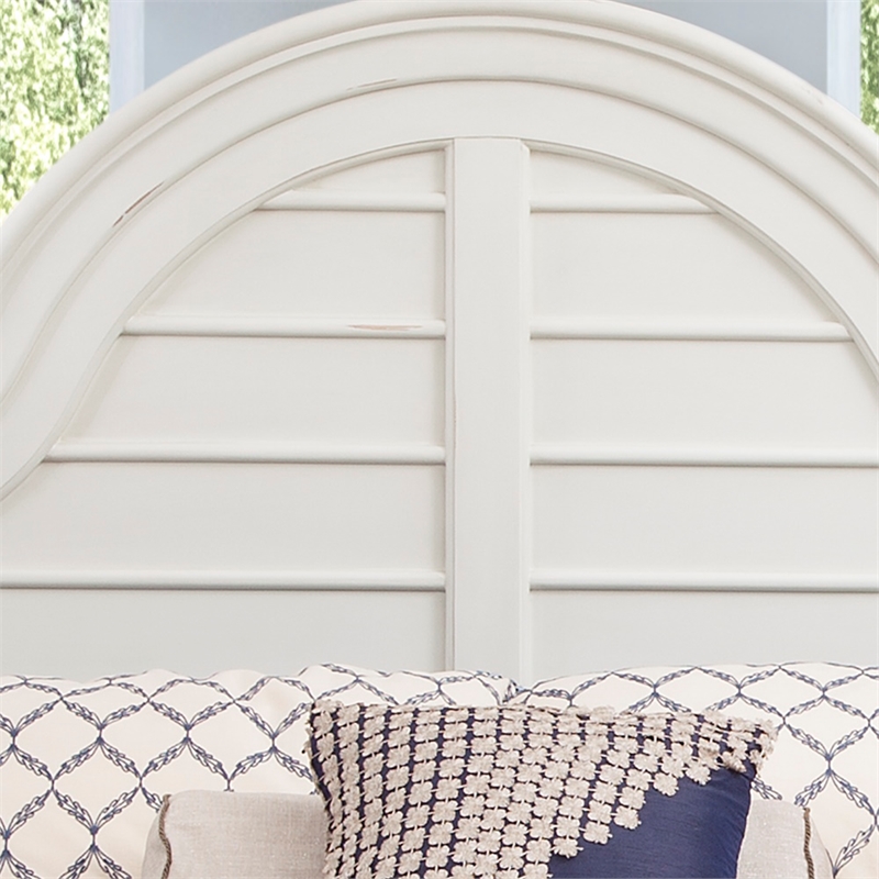 American Woodcrafters Rodanthe Dove White Queen Wood Panel Headboard