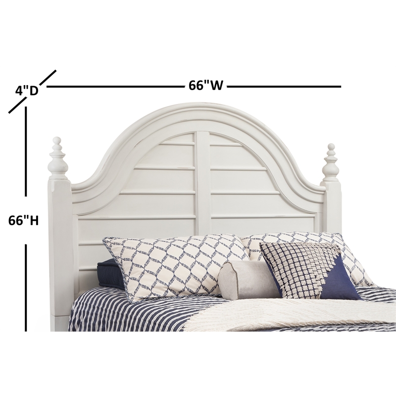 American Woodcrafters Rodanthe Dove White Queen Wood Panel Headboard