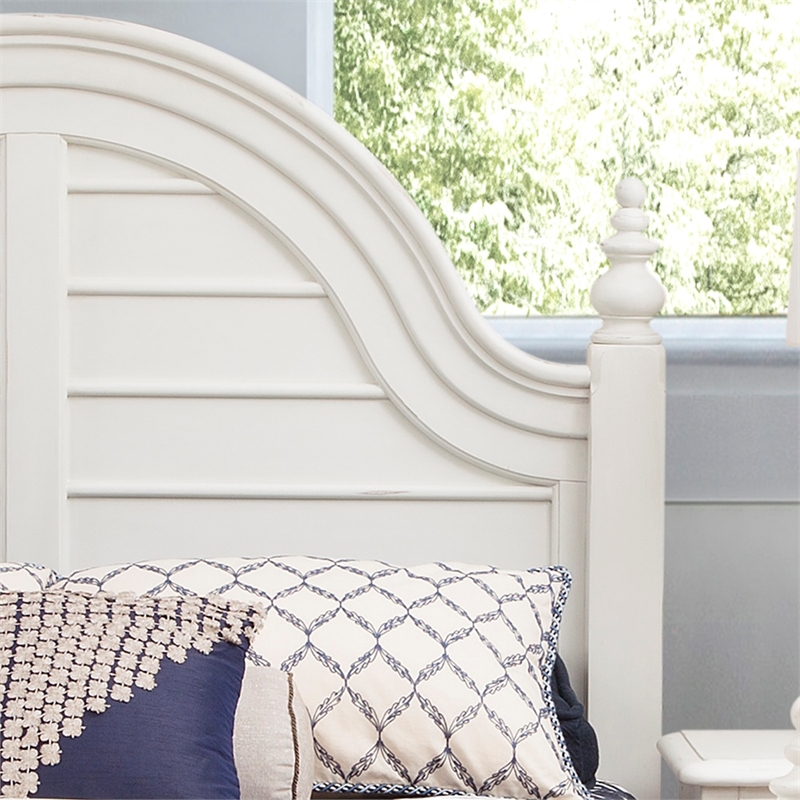 American Woodcrafters Rodanthe Dove White Queen Wood Panel Headboard