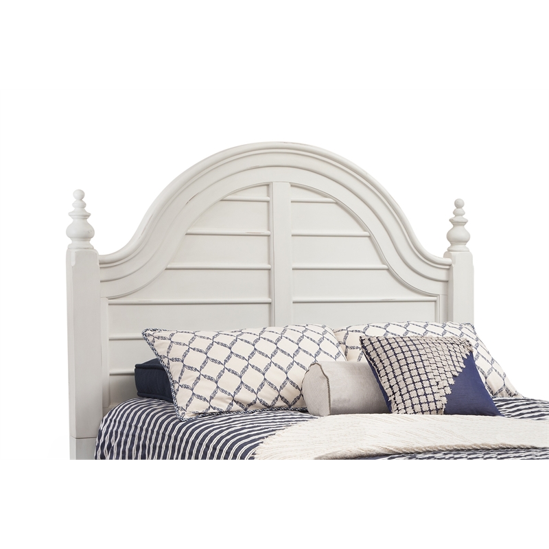 American Woodcrafters Rodanthe Dove White Queen Wood Panel Headboard