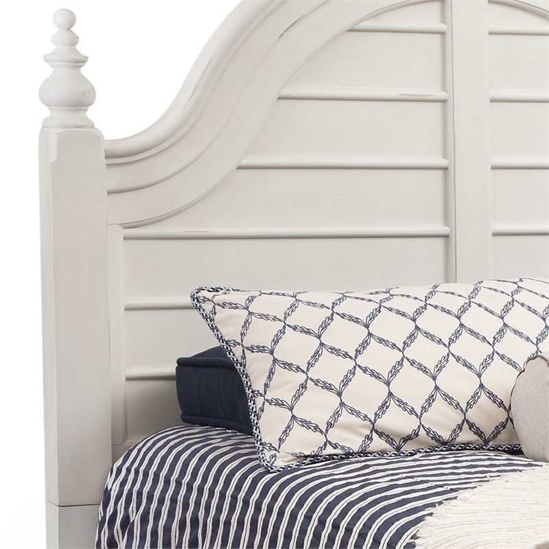 American Woodcrafters Rodanthe Dove White Queen Wood Panel Headboard