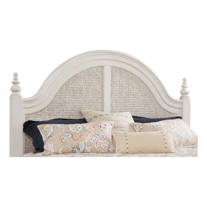 American Woodcrafters Rodanthe Dove White Queen Woven Wood Frame Headboard