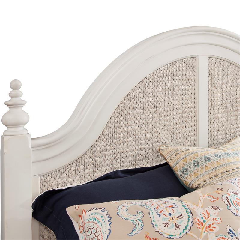 American Woodcrafters Rodanthe Dove White Queen Woven Wood Frame Headboard