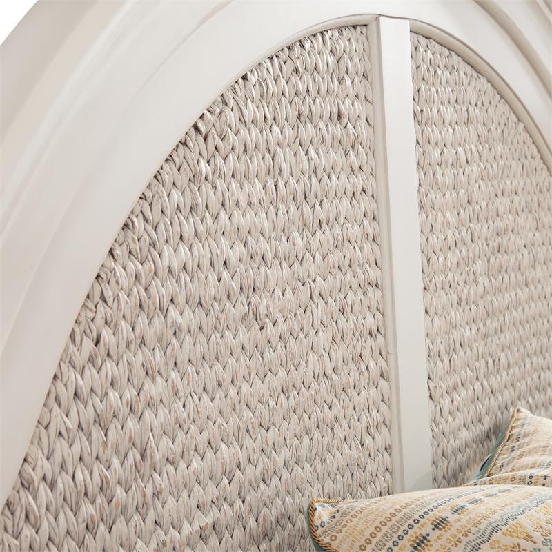 American Woodcrafters Rodanthe Dove White King Woven Wood Frame Headboard