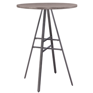 chesson grey metal and wood high pub table