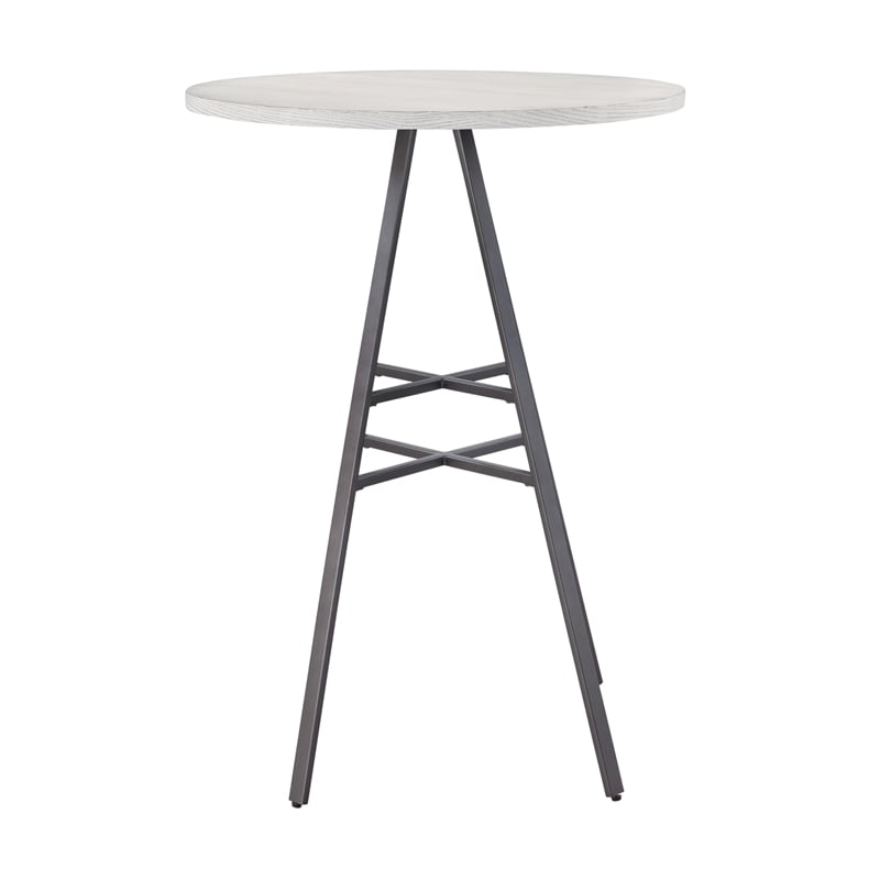 Jaidon 3-Piece Gray Metal Pub Height Table Set with Backless Swivel Stools