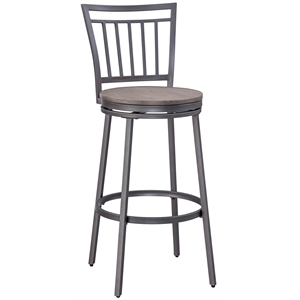 talia gray metal swivel counter stool