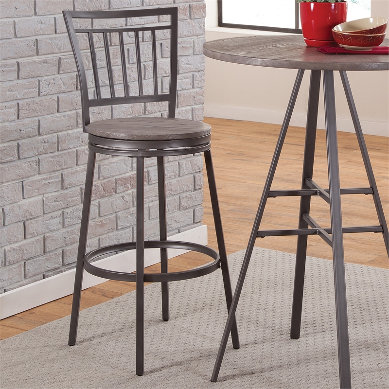 American Woodcrafters Stockton Gray Metal Swivel 30