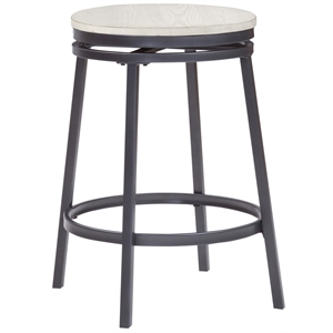 jaidon backless gray metal swivel counter stool