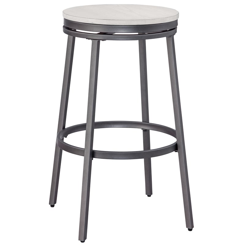 American Woodcrafters Stockton Backless Gray Metal 30