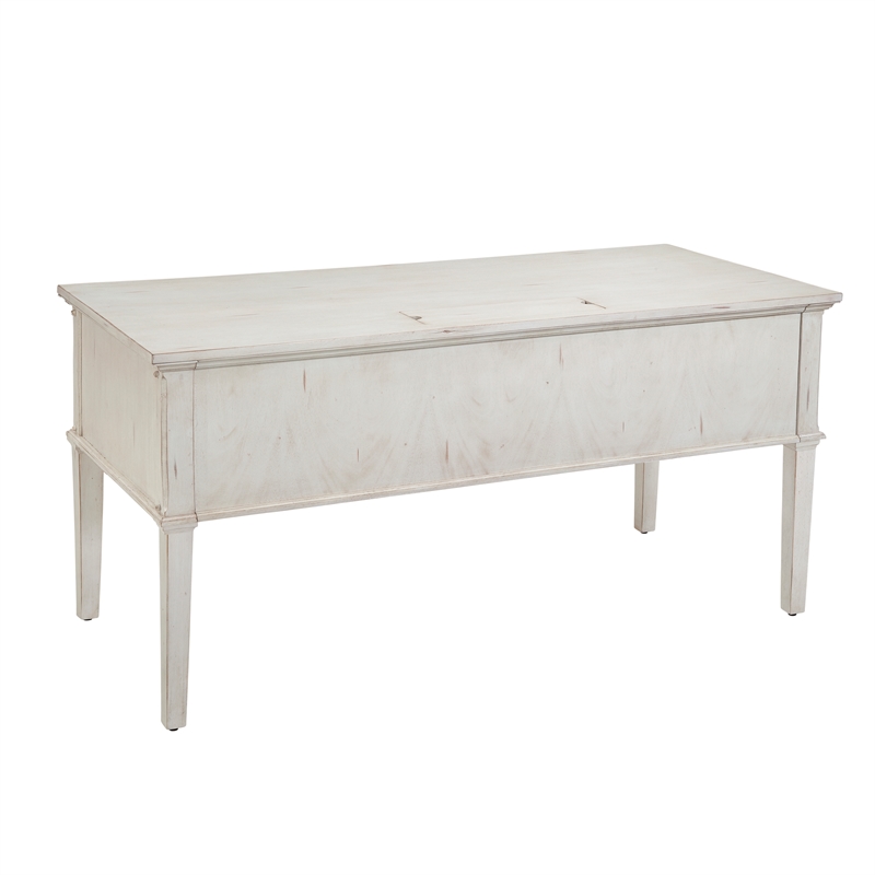 American Woodcrafters Sedona Antique White 60-inch Wood Storage Desk