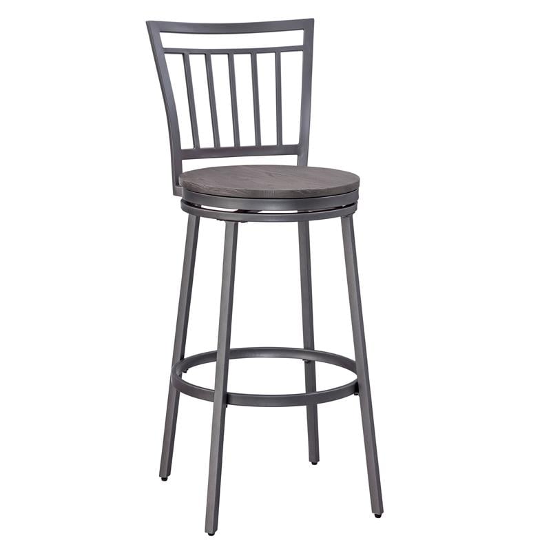 American Woodcrafters Talia 3-piece Driftwood and Metal Pub Height Table Set