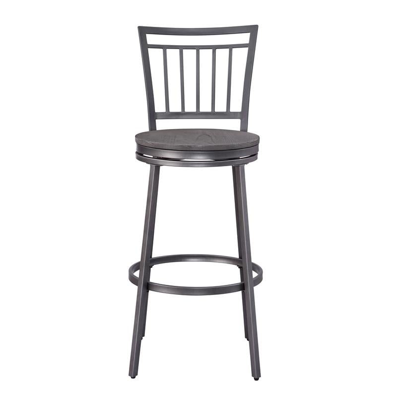 American Woodcrafters Talia 3-piece Driftwood and Metal Pub Height Table Set
